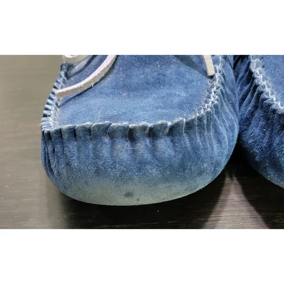 UGG Women 10 EU 40 Peacock Blue Dakota Moccasins Slippers Sherling Lined - Picture 11 of 12